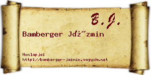 Bamberger Jázmin névjegykártya